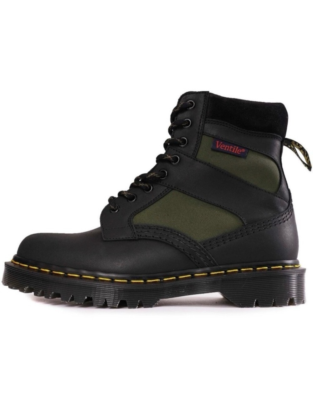 Dr. Martens 1460 Padded Panel Lace Up Boots Black Olive 27754002 Men's 8 NWT